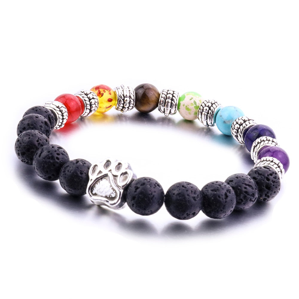 8mm Lava Stone Tree Of Life 7 Chakra Healing Balance Beads Aromatherapy Essential Oil Diffuser Bracelet Jewelry