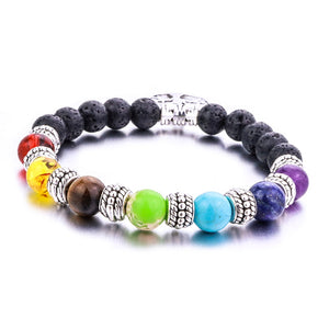 8mm Lava Stone Tree Of Life 7 Chakra Healing Balance Beads Aromatherapy Essential Oil Diffuser Bracelet Jewelry