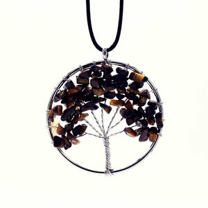 Hot Tree of Life Crystal Round Small Pendant Necklace