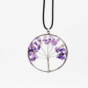 Hot Tree of Life Crystal Round Small Pendant Necklace