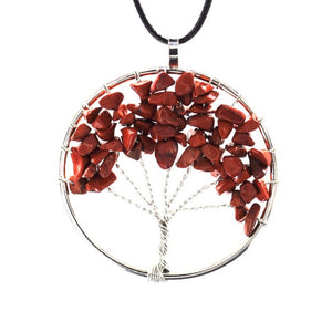 Hot Tree of Life Crystal Round Small Pendant Necklace