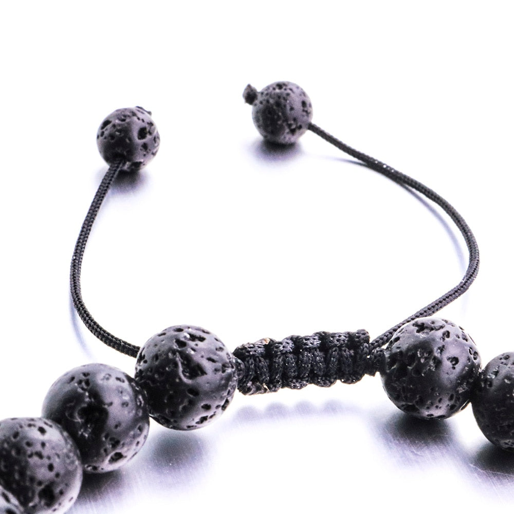 8mm Lava Stone Weave Tree Of Life 7 Chakra Healing Balance Beads Reiki Aromatherapy Essential Oil Diffuser Bracelet Jewelry